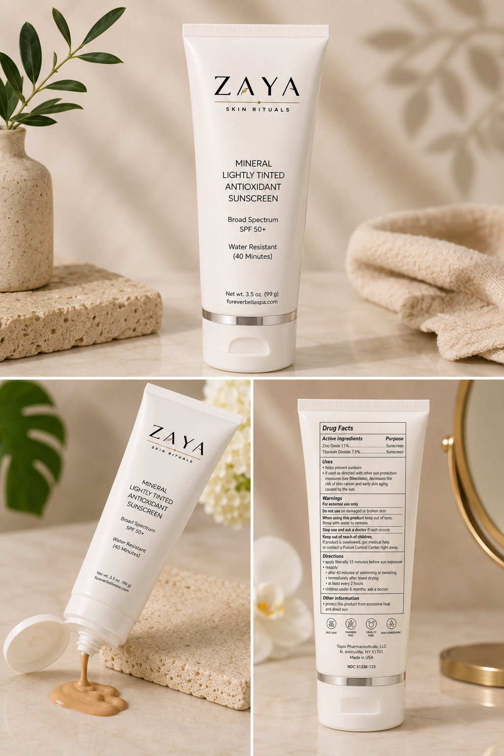 ZAYA Skin Rituals Mineral Lightly Tinted Antioxidant Sunscreen SPF 50