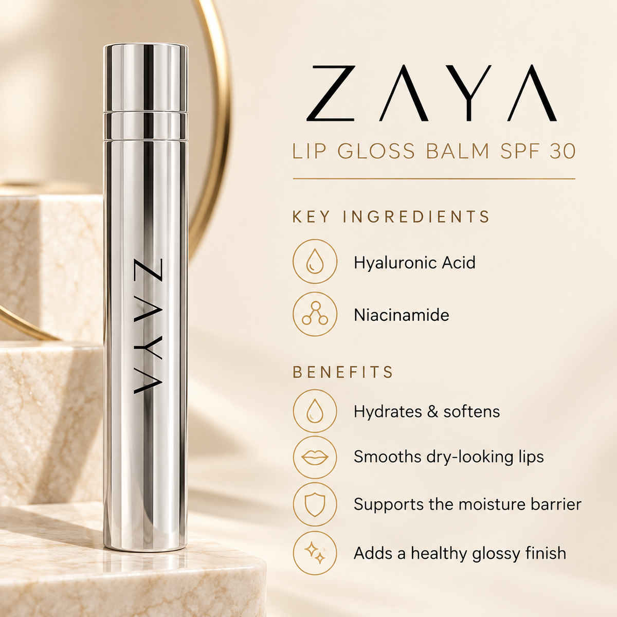ZAYA Lip Gloss Balm SPF 30